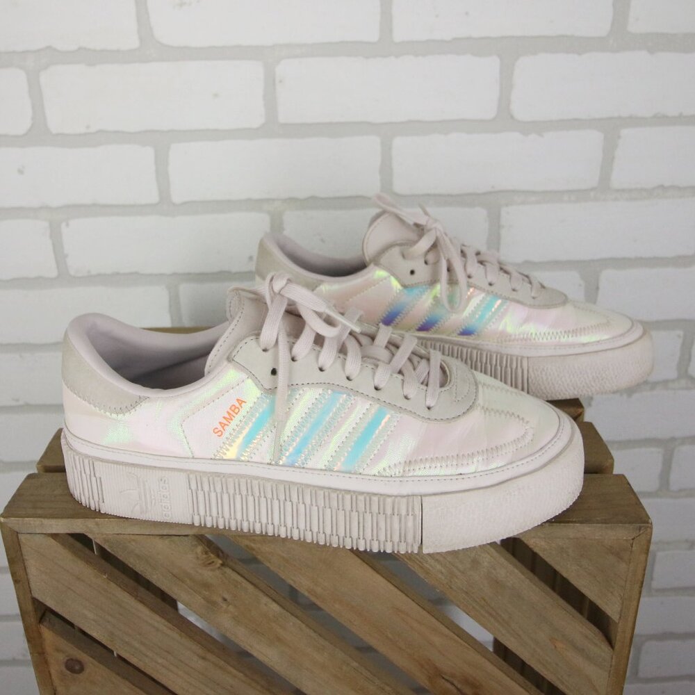 Adidas Sambarose Out Loud Orchid Tint Iridescent Sneakers EE5128 Womens Size 8.5